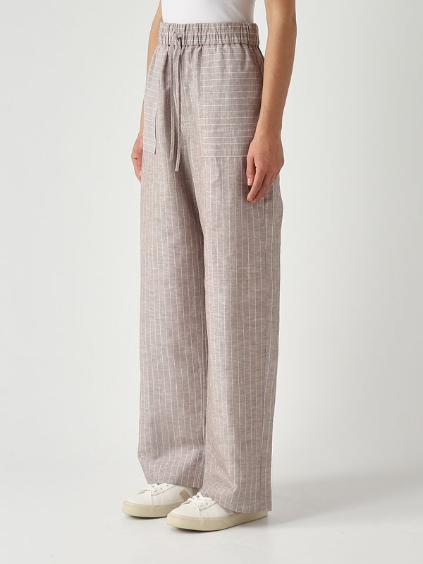3. Pantalone donna Fauna in lino e cotone Greige MM Max Mara 2616131018600