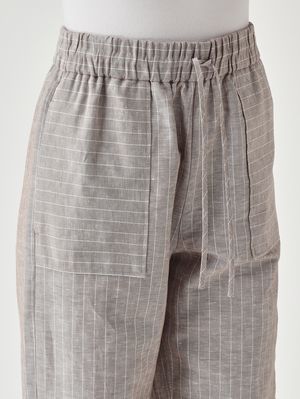 5. Pantalone donna Fauna in lino e cotone Greige
