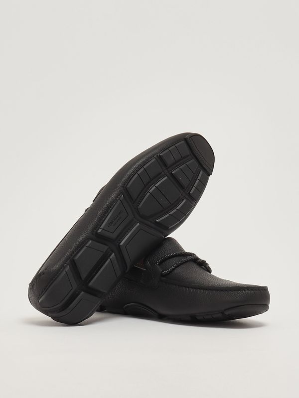 4. Men's Driver Front 4 loafers in grained leather Black Ferragamo 02b796713330