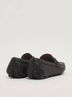 3. Men's Driver Front 4 loafers in grained leather Black