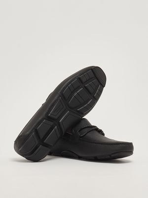 4. Men's Driver Front 4 loafers in grained leather Black