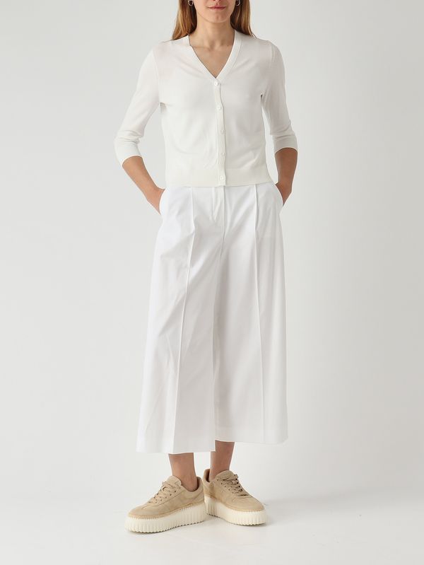 2. Pantalón de mujer Tequila de algodón elástico. Blanco Max Mara Studio 2616131112600