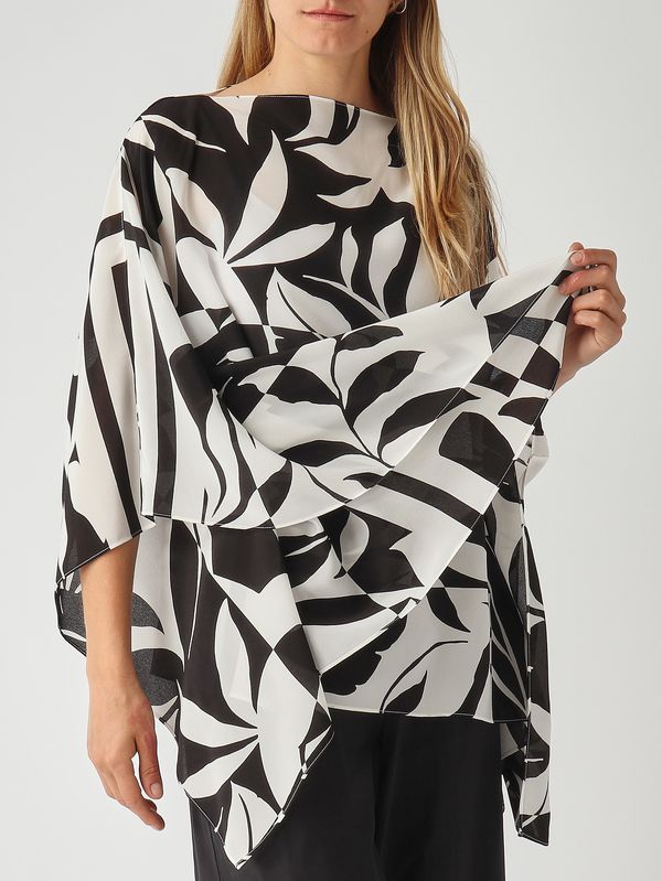 5. Damenbluse Tambuto aus Seide Schwarz-Weiß Max Mara Beachwear 2616191029600