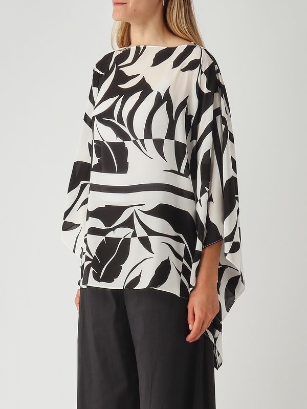 3. Damenbluse Tambuto aus Seide Schwarz-Weiß Max Mara Beachwear 2616191029600