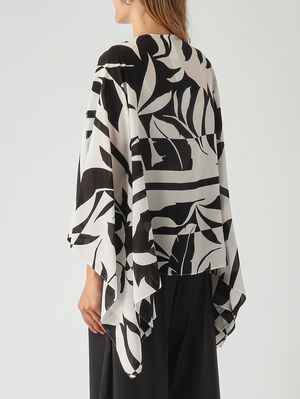 4. Damenbluse Tambuto aus Seide Schwarz-Weiß