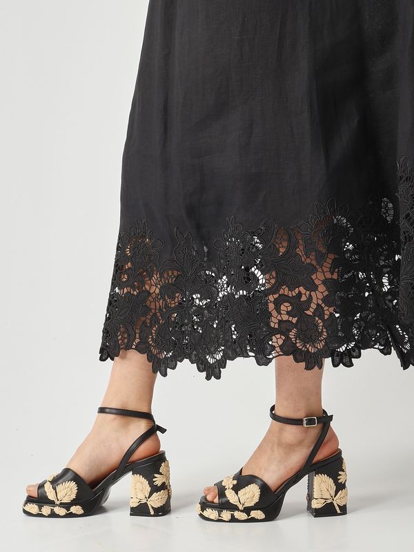 5. Abito donna Scena in lino Nero Max Mara Studio 2616221012600