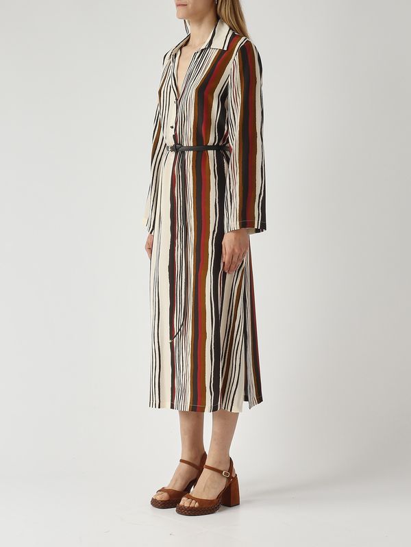 3. Robe Vanesio en soie pour femme Ivoire-Noir Max Mara Studio 2616221112600