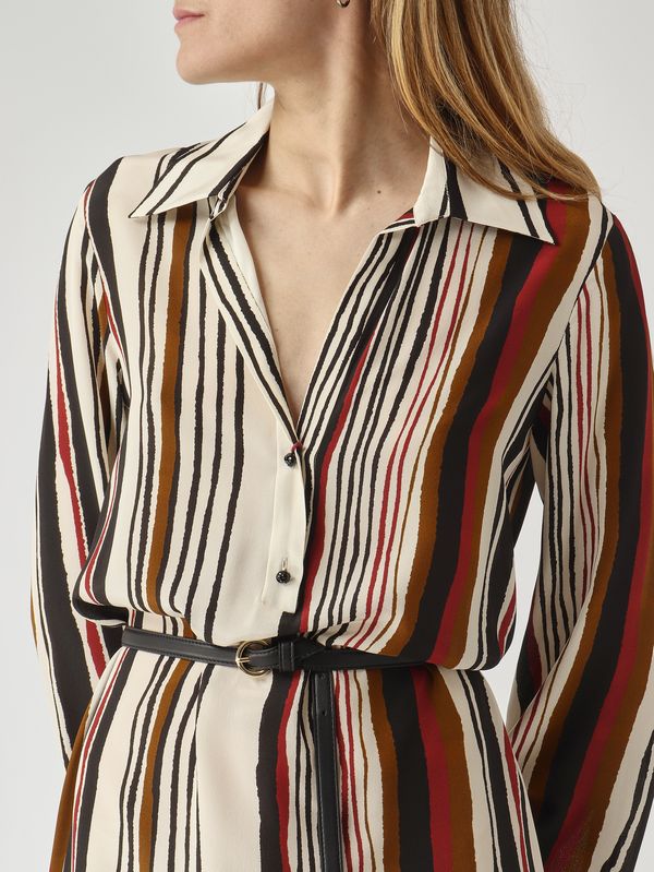 5. Robe Vanesio en soie pour femme Ivoire-Noir Max Mara Studio 2616221112600