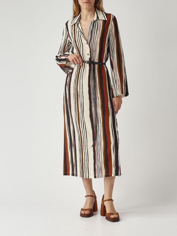 2. Robe Vanesio en soie pour femme Ivoire-Noir Max Mara Studio 2616221112600