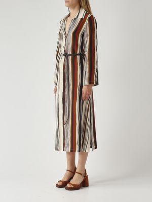 3. Robe Vanesio en soie pour femme Ivoire-Noir