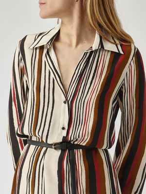 5. Robe Vanesio en soie pour femme Ivoire-Noir