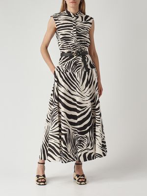 2. Abito donna West in cotone Bianco-Nero