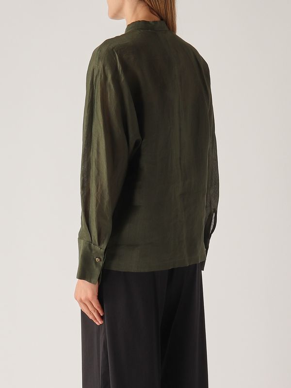 4. Baldi Damenhemd aus Ramie Dunkelgrün Max Mara Studio 2616261032600