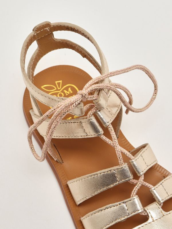 5. Mädchen-Sandalen aus Leder Platin Pom D'api u1fpla04