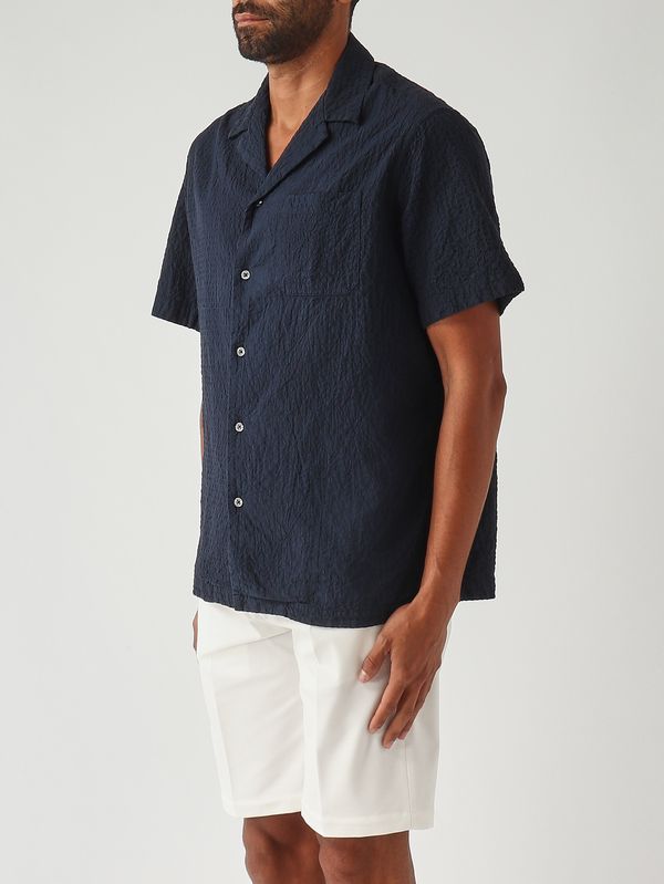 3. Camicia Hadley uomo in cotone stretch Navy Altea 2654021