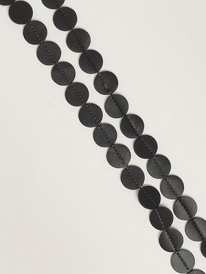 2. Collier pour femme en simili cuir. Noir