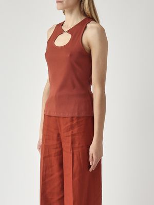 3. Top de mujer de algodón Marrón