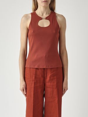 1. Top de mujer de algodón Marrón