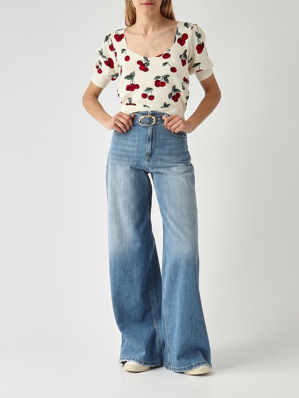 2. Camiseta de mujer de algodón Blanco-Rojo Twinset 261tt3243