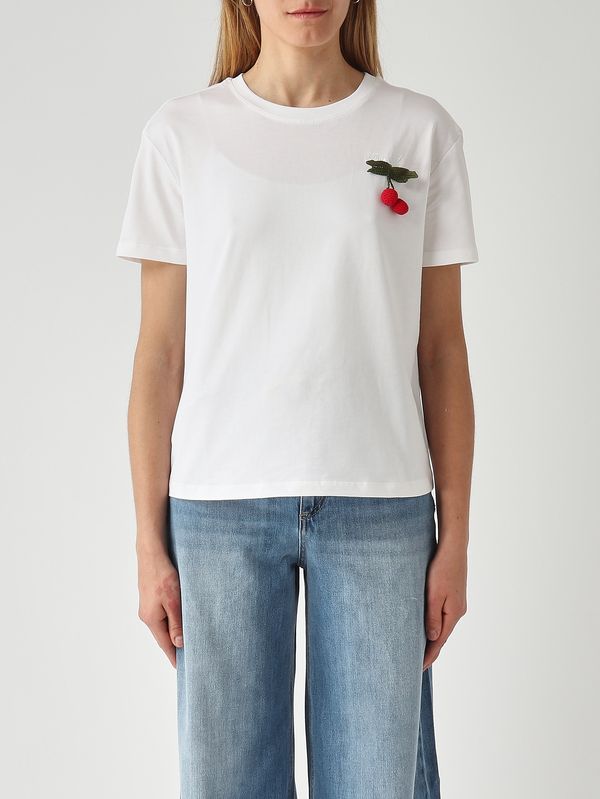 1. Camiseta de mujer de algodón Blanco Twinset 261tt2271
