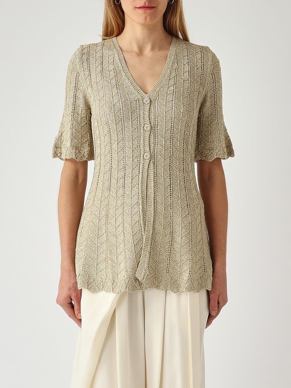 1. Women's lurex viscose sweater Lurex Parchment Twinset 261tt3320