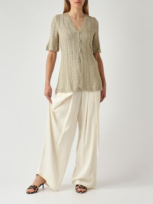 2. Women's lurex viscose sweater Lurex Parchment