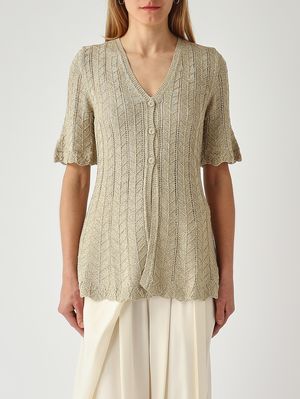 1. Women's lurex viscose sweater Lurex Parchment
