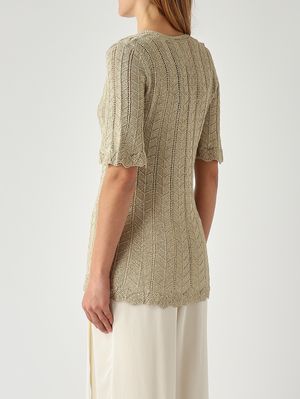 4. Women's lurex viscose sweater Lurex Parchment