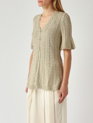 3. Women's lurex viscose sweater Lurex Parchment