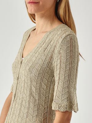 5. Women's lurex viscose sweater Lurex Parchment