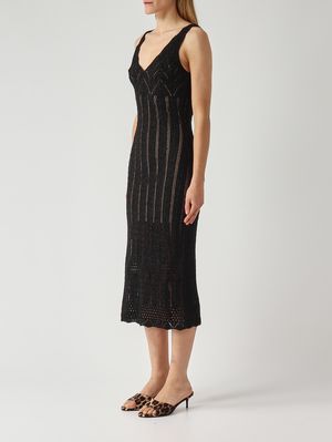 3. Damenkleid aus Lurex-Strick Schwarzes Lurex