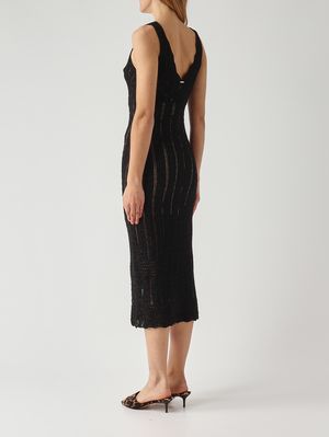 4. Damenkleid aus Lurex-Strick Schwarzes Lurex