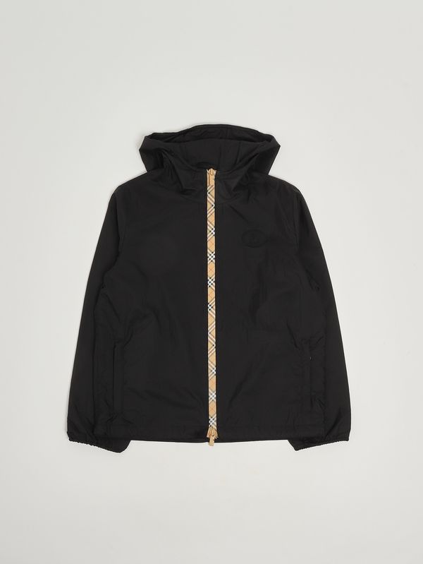 1. Jungenjacke Roman aus wasserdichtem Gewebe Schwarz Burberry 8120201