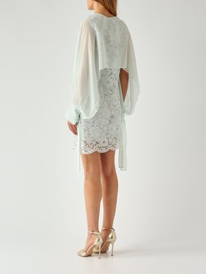 4. Women's viscose georgette shrug Aqua Green