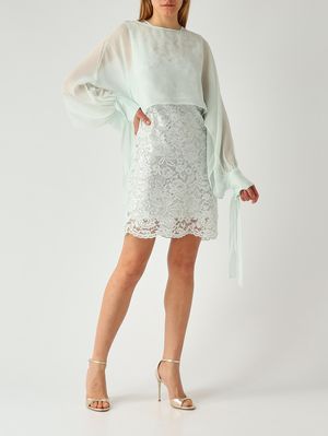 2. Women's viscose georgette shrug Aqua Green
