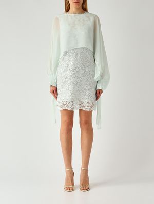 1. Women's viscose georgette shrug Aqua Green
