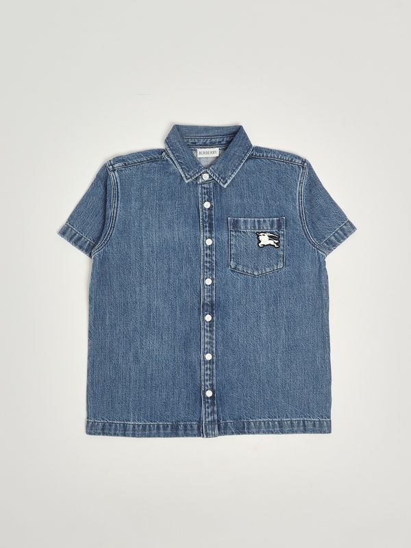 1. Boys' Devon cotton denim shirt Denim Burberry 8117896