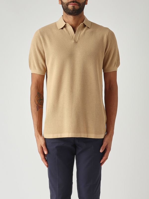 1. Polo homme Sloan en coton mesh 11 Beige MC2 Saint Barth slo0009