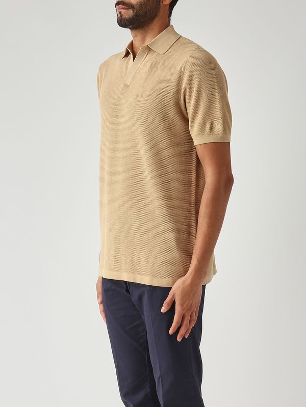 3. Polo homme Sloan en coton mesh 11 Beige MC2 Saint Barth slo0009