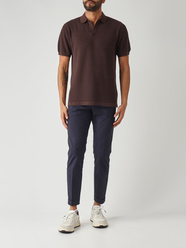 2. Polo Sloan para hombre en malla de algodón 18 Marrón MC2 Saint Barth slo0009