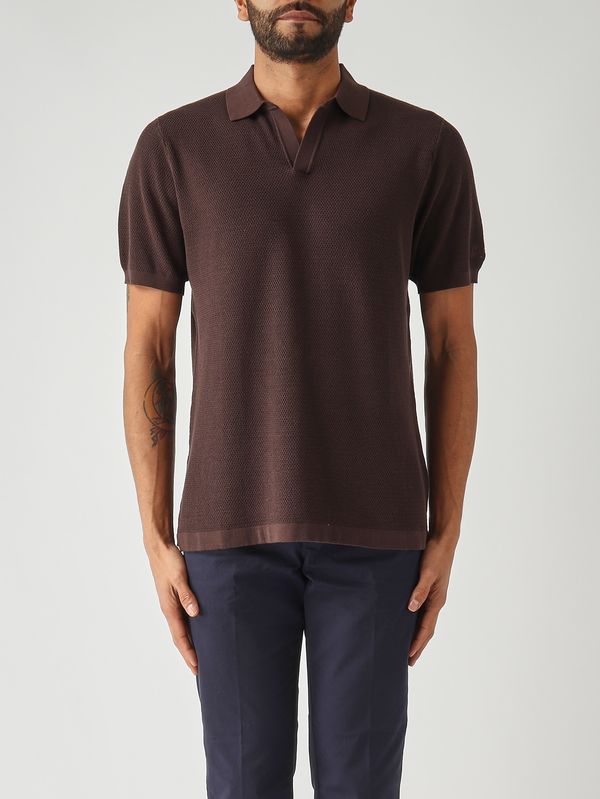 1. Polo Sloan para hombre en malla de algodón 18 Marrón MC2 Saint Barth slo0009