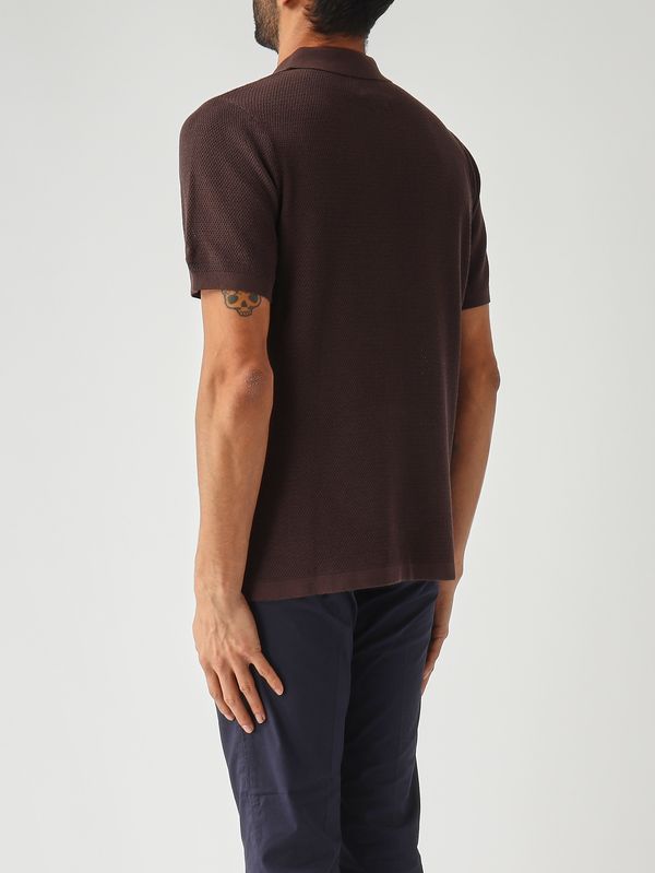 4. Polo Sloan para hombre en malla de algodón 18 Marrón MC2 Saint Barth slo0009