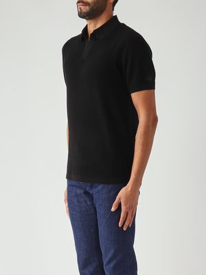 3. Herren-Polohemd Sloan aus Baumwoll-Mesh 00 Schwarz