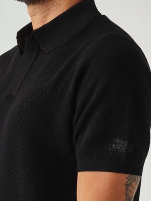 5. Herren-Polohemd Sloan aus Baumwoll-Mesh 00 Schwarz