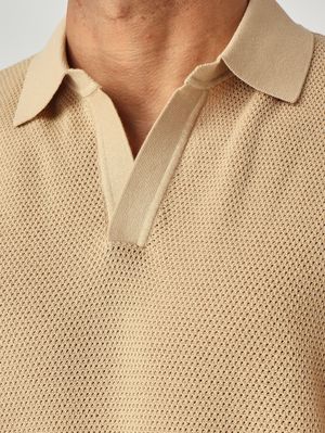 5. Polo homme Sloan en coton mesh 11 Beige