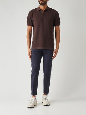 2. Polo Sloan para hombre en malla de algodón 18 Marrón