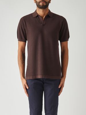 1. Polo Sloan para hombre en malla de algodón 18 Marrón