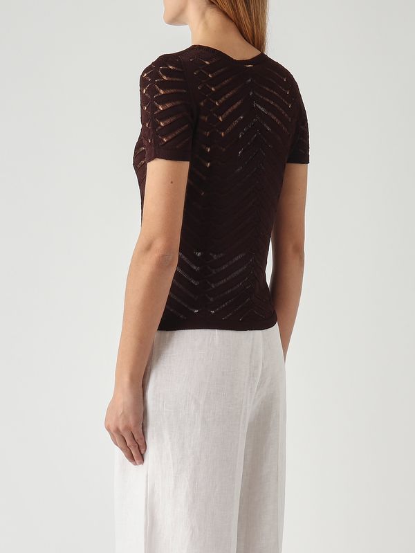 3. Damen-Shirt aus Stretch-Viskose Kaffee Twinset 261tt3101
