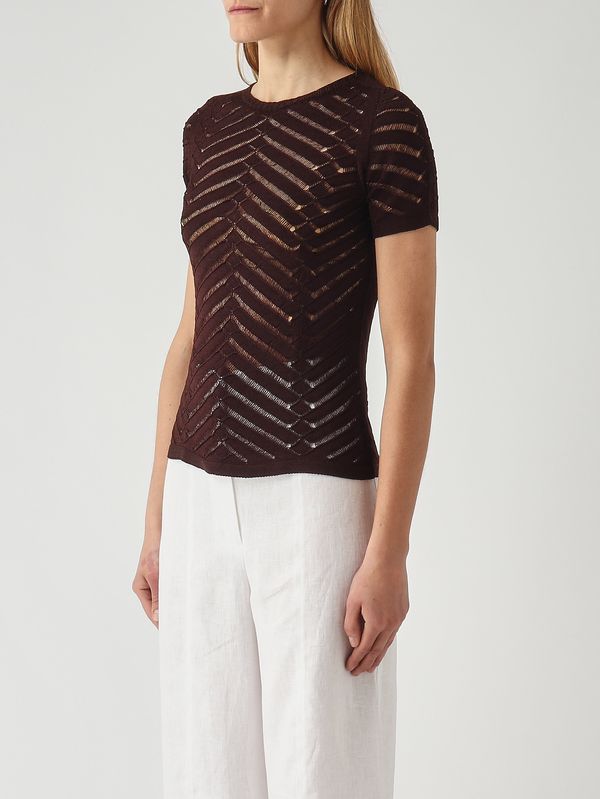 2. Damen-Shirt aus Stretch-Viskose Kaffee Twinset 261tt3101