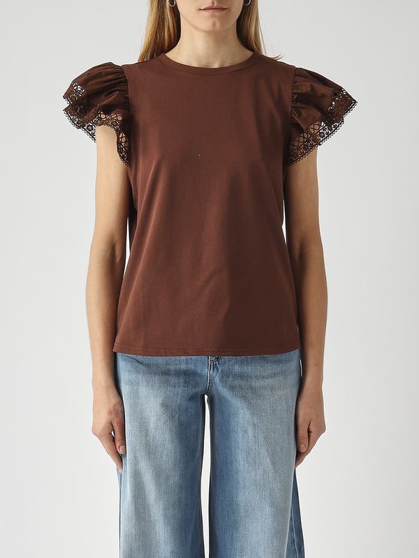 1. Camiseta de mujer de algodón Café Twinset 261tt2064